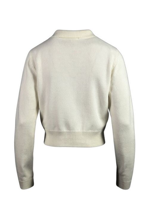 polo donna in cachemire latte Solo casmir | CS134LATTE